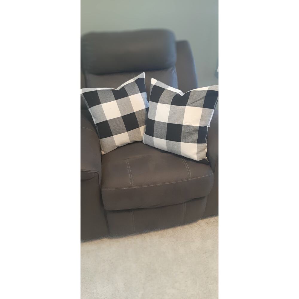 Black and White Checkered Pillow Covers Set of 2